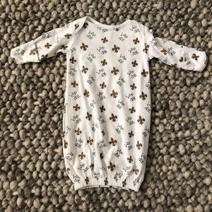 Nola Tawk Who Dat Saints Football Gown Newborn EUC